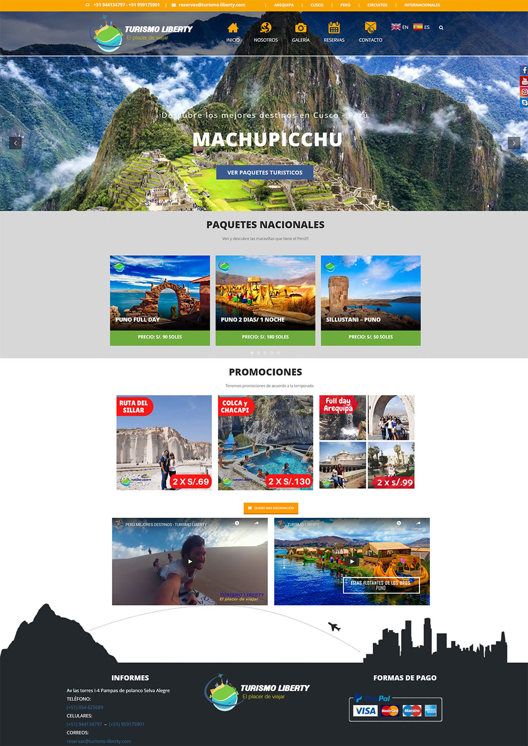 Proyecto web para Turismo Liberty en Arequipa